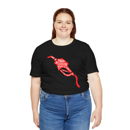 Gas Pump Ribbon Tee — “I’d Trade My Blood For” Awareness Graphic T-Shirt