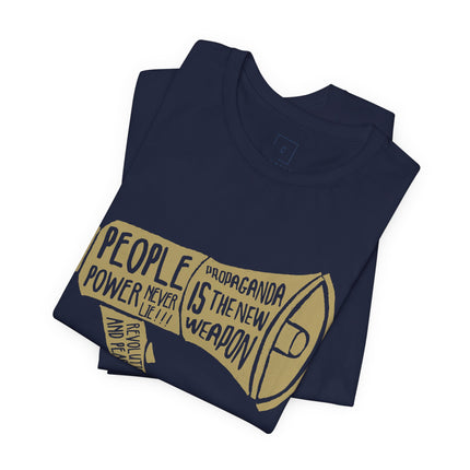 Megaphone Protest Tee — “People Power/Propaganda Is The New Weapon” Graphic T-Shirt