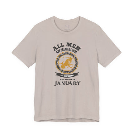 Capricorn Zodiac Emblem T-Shirt | All Men Are Created Equal, January