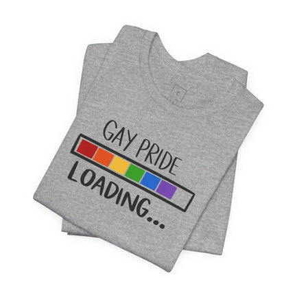 Gay Pride Loading T-Shirt — Rainbow Progress Bar Tee