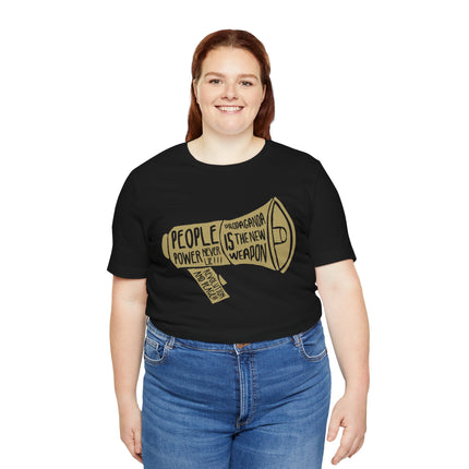 Megaphone Protest Tee — “People Power/Propaganda Is The New Weapon” Graphic T-Shirt