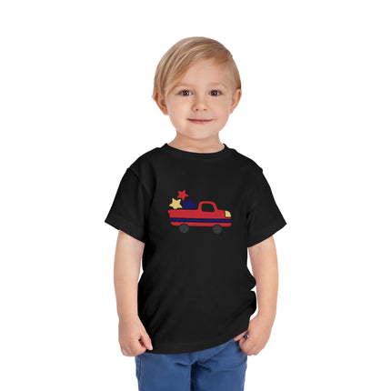 Patriotic Striped Pickup Truck Toddler Tee | Stars Graphic