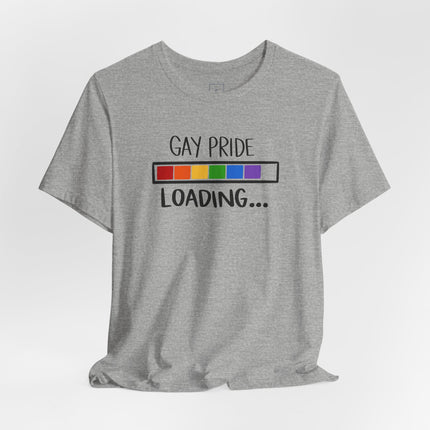 Gay Pride Loading T-Shirt — Rainbow Progress Bar Tee