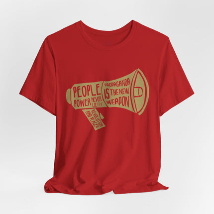 Megaphone Protest Tee — “People Power/Propaganda Is The New Weapon” Graphic T-Shirt