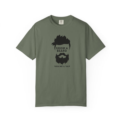 Grow a Beard graphic T-shirt | Beard Silhouette, Funny Text