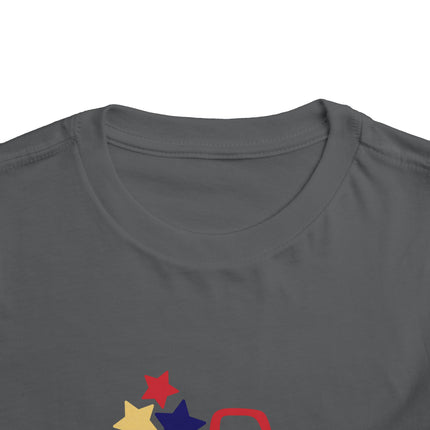 Patriotic Striped Pickup Truck Toddler Tee | Stars Graphic