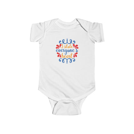 Infant Bodysuit - "I Stole Everyone's Heart" Cute Baby Onesie, Newborn Gift