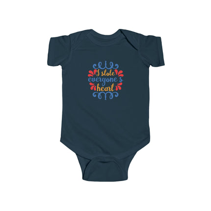 Infant Bodysuit - "I Stole Everyone's Heart" Cute Baby Onesie, Newborn Gift