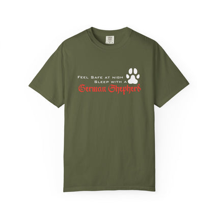 Feel Safe At Night Sleep With German Shepherd T-shirt | Paw Print Tee