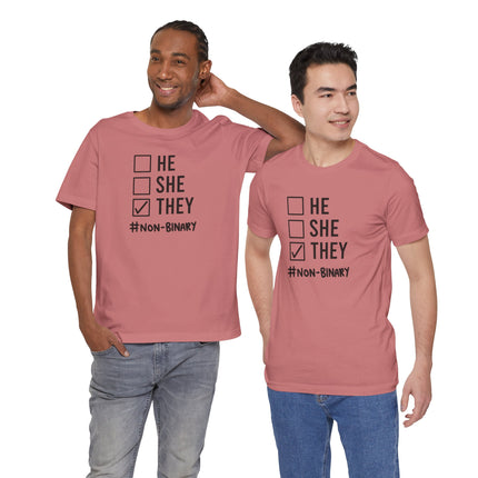 They / Non-Binary Tee — Checkbox He She They Shirt