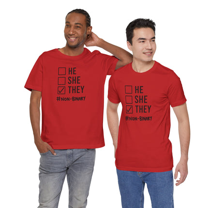 They / Non-Binary Tee — Checkbox He She They Shirt