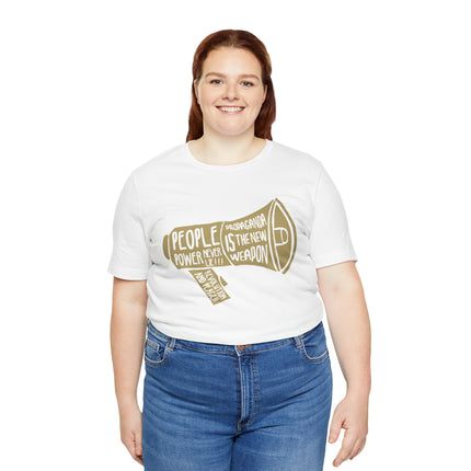 Megaphone Protest Tee — “People Power/Propaganda Is The New Weapon” Graphic T-Shirt