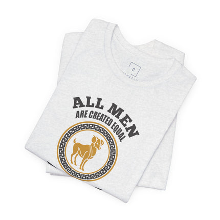 All Men Are Created Equal Aries T-Shirt | Born in April Zodiac Tee