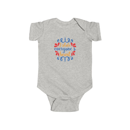 Infant Bodysuit - "I Stole Everyone's Heart" Cute Baby Onesie, Newborn Gift